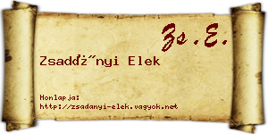 Zsadányi Elek névjegykártya