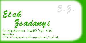 elek zsadanyi business card